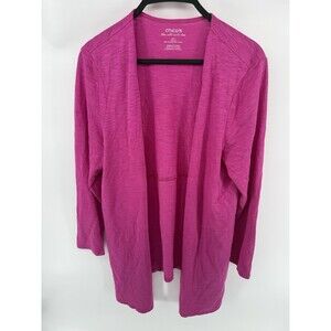 Chicos The Ultimate Tee Purple Cardigan Women's Size 1 Pink Open Front